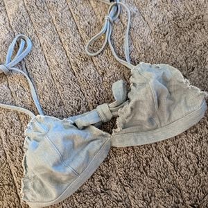 Love stories denim swim top